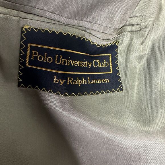 Vintage Polo University‎ Club Ralph Lauren Dark Gray Blazer Size 42 Measured - Picture 6 of 13
